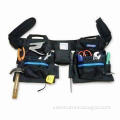 Tool Bag with Two Utility Pouches, Made of High-strength Nylon + Sponge + Mesh + Steel Holster